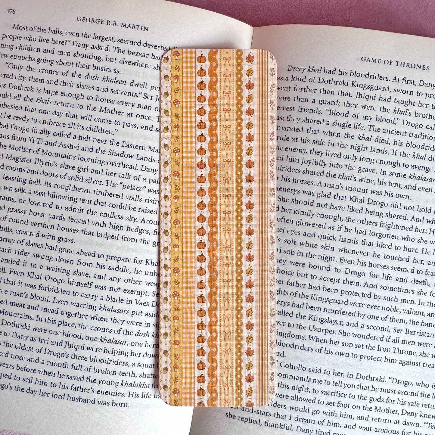 Autumn Bookmarks – Classic Autumn Patterns Handmade Linen Fall Bookmarks
