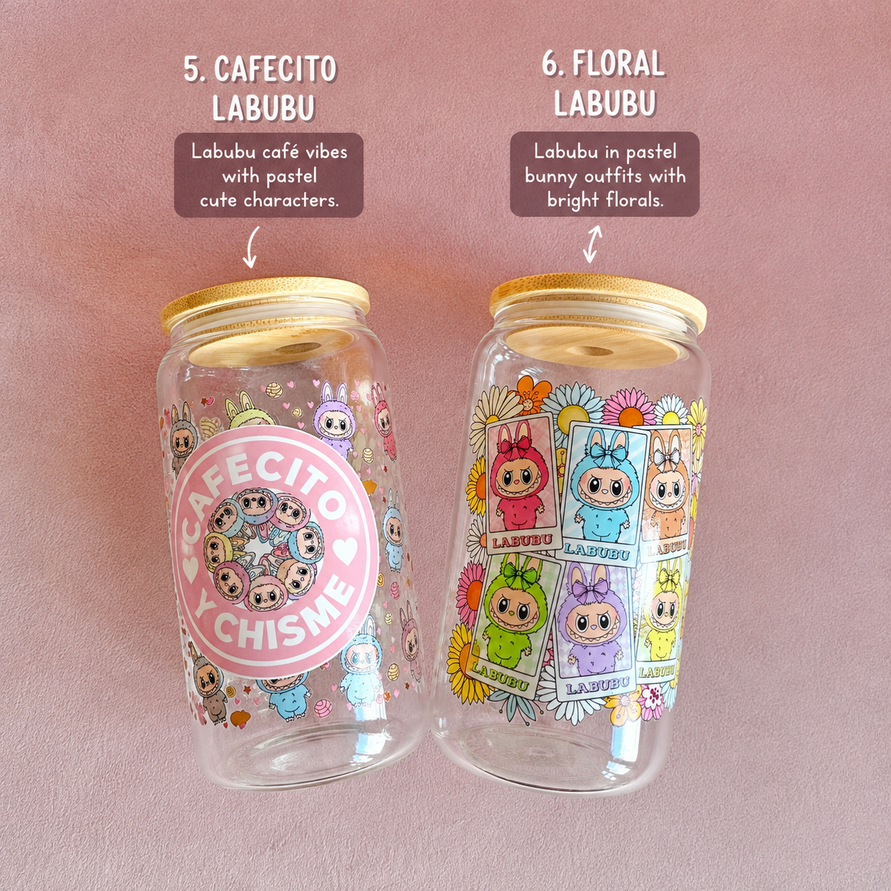 Halloween Glass Can Tumbler with Bamboo Lid & Straw – Choose Your Design