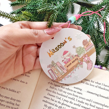 Christmas Bookish Personalised Ornament for Bookworm