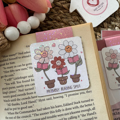 Holographic Magnetic Bookish Reading Smut Flower Bookmark for Book Lovers