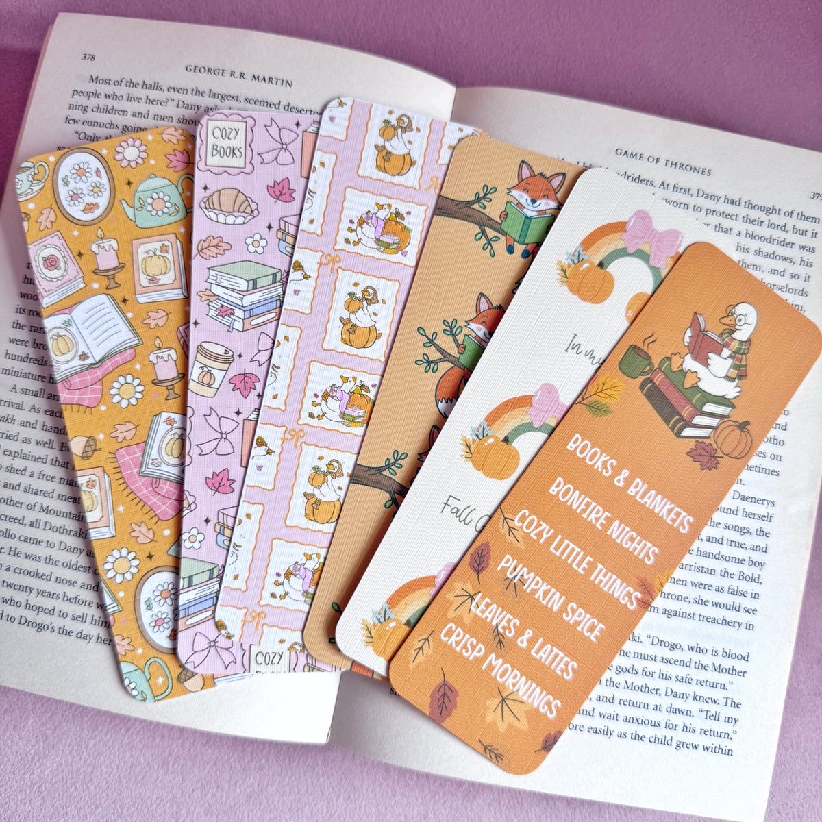 Autumn Bookmarks – Handmade Linen Bookmarks for Book Lovers