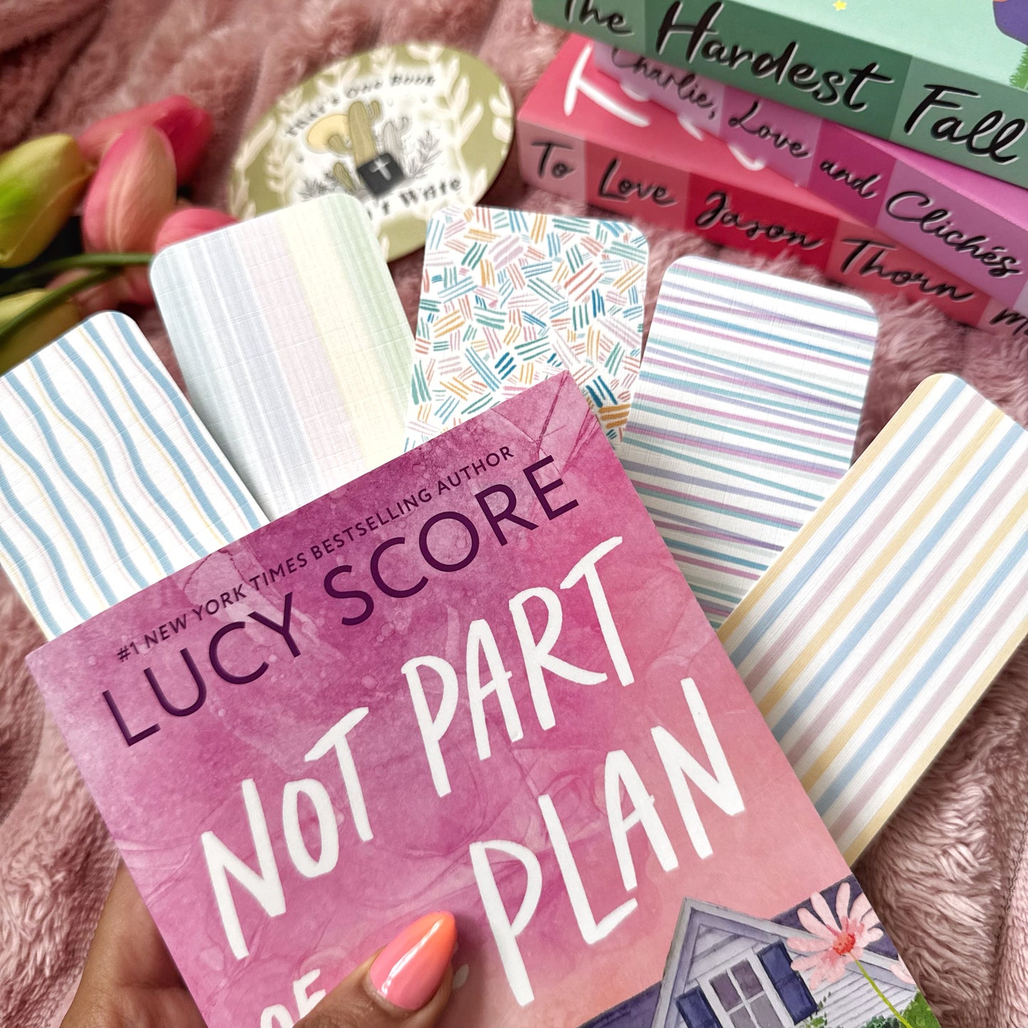 Pastel Stripes Linen Bookmark Set of 5 – Aesthetic Bookish Bookmarks for Readers