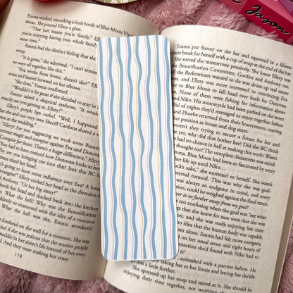 Pastel Stripes Linen Bookmark Set of 5 – Aesthetic Bookish Bookmarks for Readers