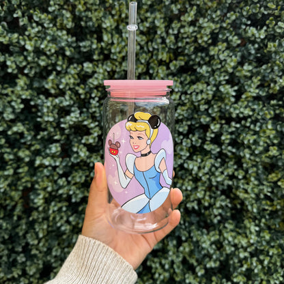 Blue Fairy Tale Princess Tumbler – Magical Storybook Drinkware Acrylic tumbler 16oz with plastic straw & acrylic lid