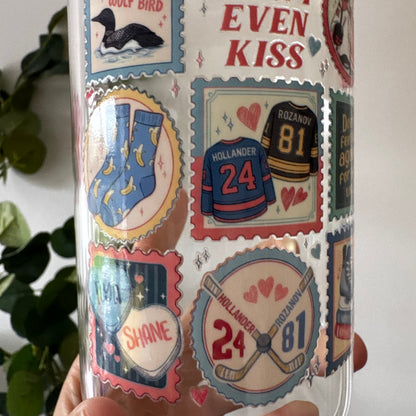 Heated Rivalry Inspired Hockey Romance Glass Tumbler – Bookish Romance Cup for Readers