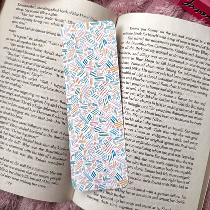 Pastel Stripes Linen Bookmark Set of 5 – Aesthetic Bookish Bookmarks for Readers