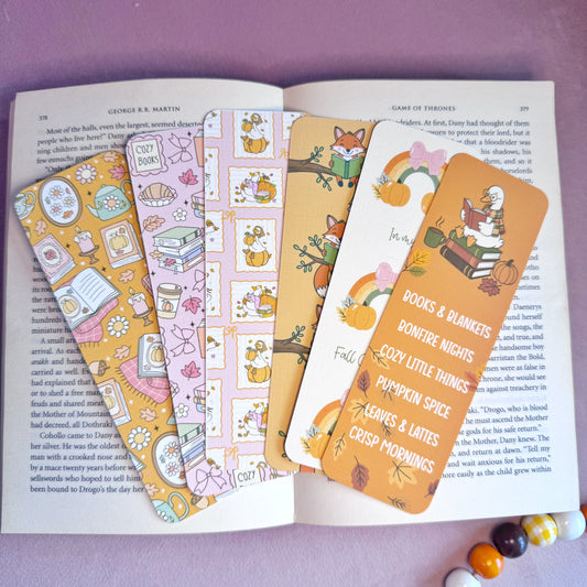Autumn Bookmarks – Handmade Linen Bookmarks for Book Lovers