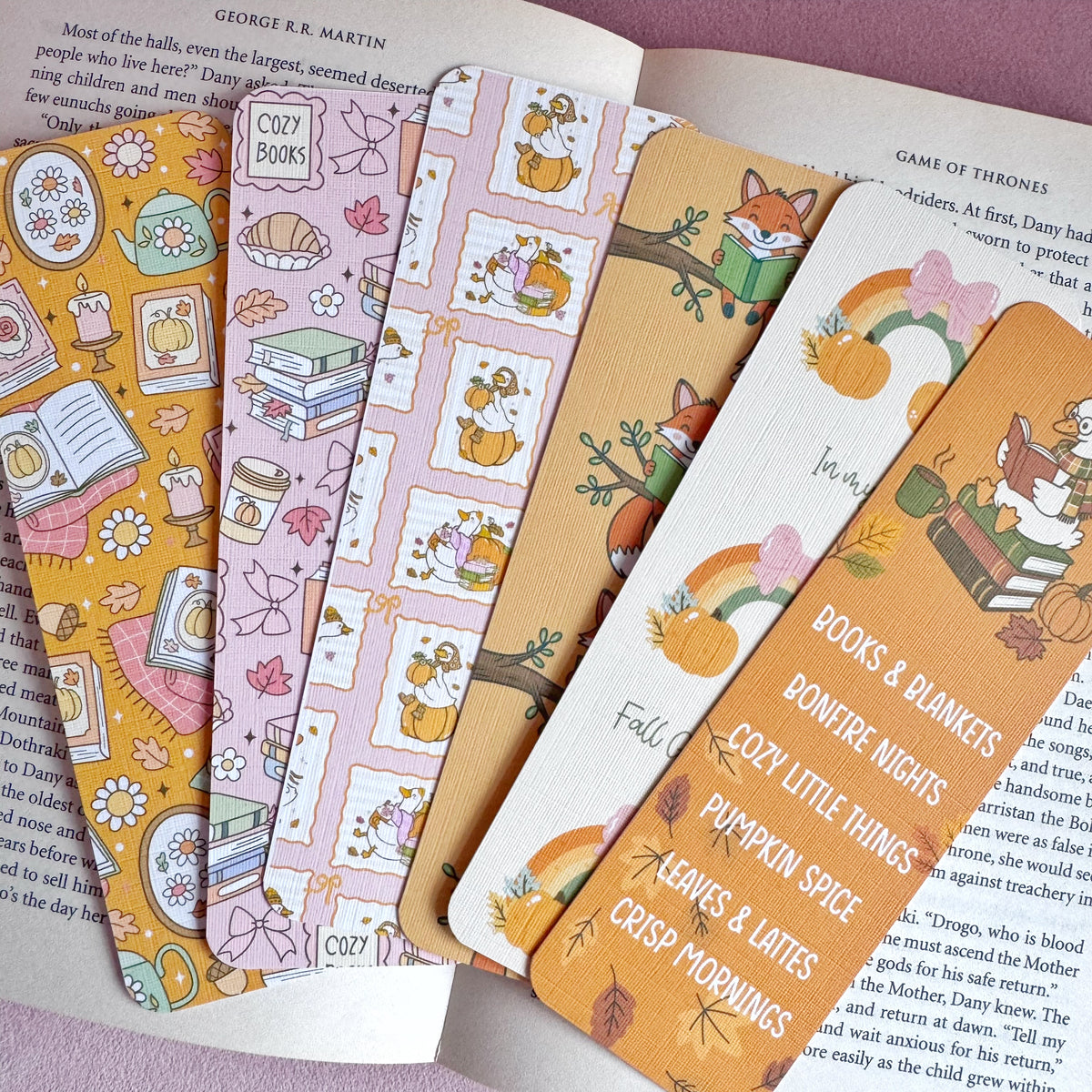 Autumn Bookmarks – Handmade Linen Bookmarks for Book Lovers