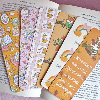 Autumn Bookmarks – Handmade Linen Bookmarks for Book Lovers