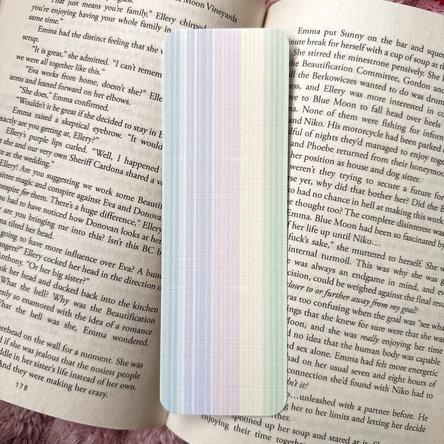 Pastel Stripes Linen Bookmark Set of 5 – Aesthetic Bookish Bookmarks for Readers