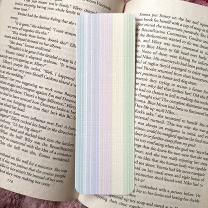 Pastel Stripes Linen Bookmark Set of 5 – Aesthetic Bookish Bookmarks for Readers