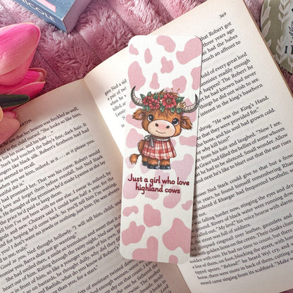 aesthetic cow bookmark for book lovers