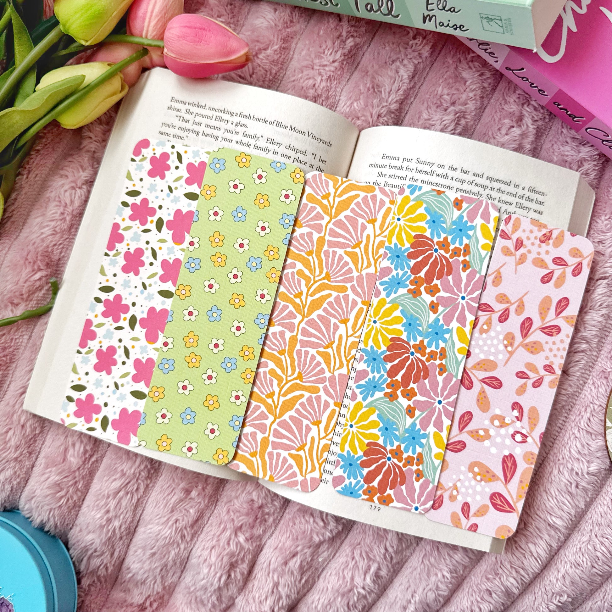 aesthetic floral bookmark set 2 x 6 inches