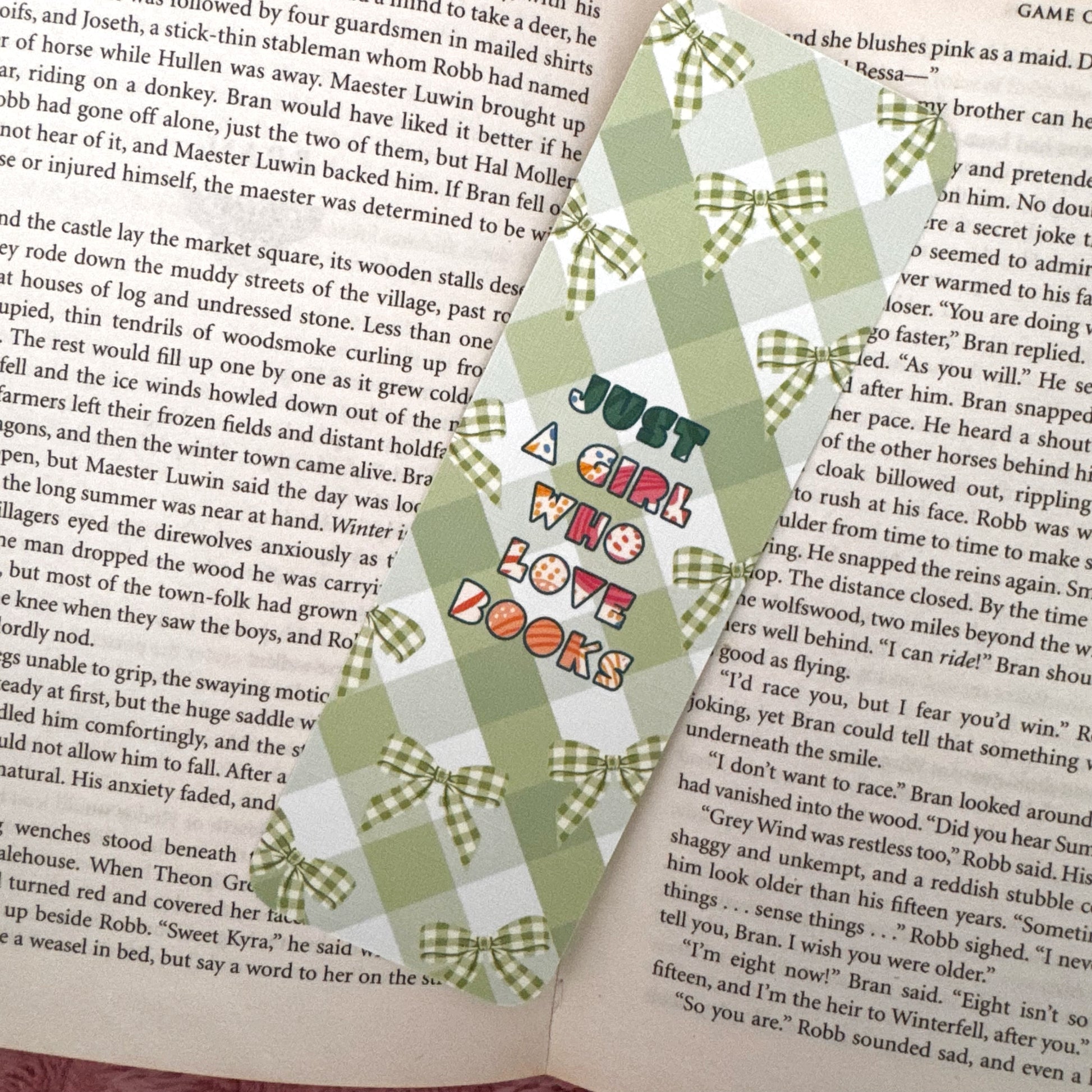 aesthetic green linen bookmark 2 x 6 inches