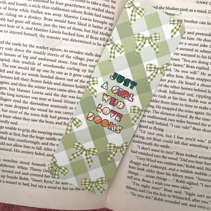 aesthetic green linen bookmark 2 x 6 inches