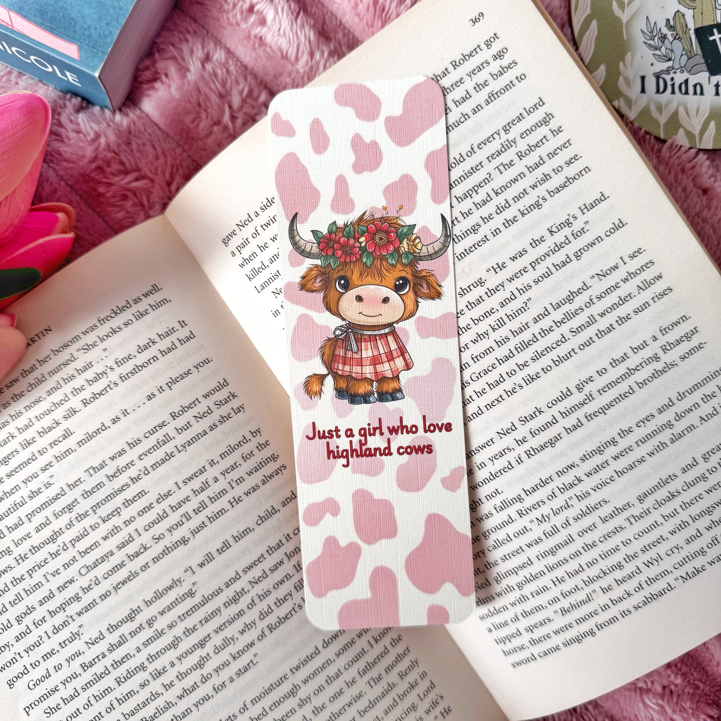 bookish cow bookmark for readers 2 x 6 inches