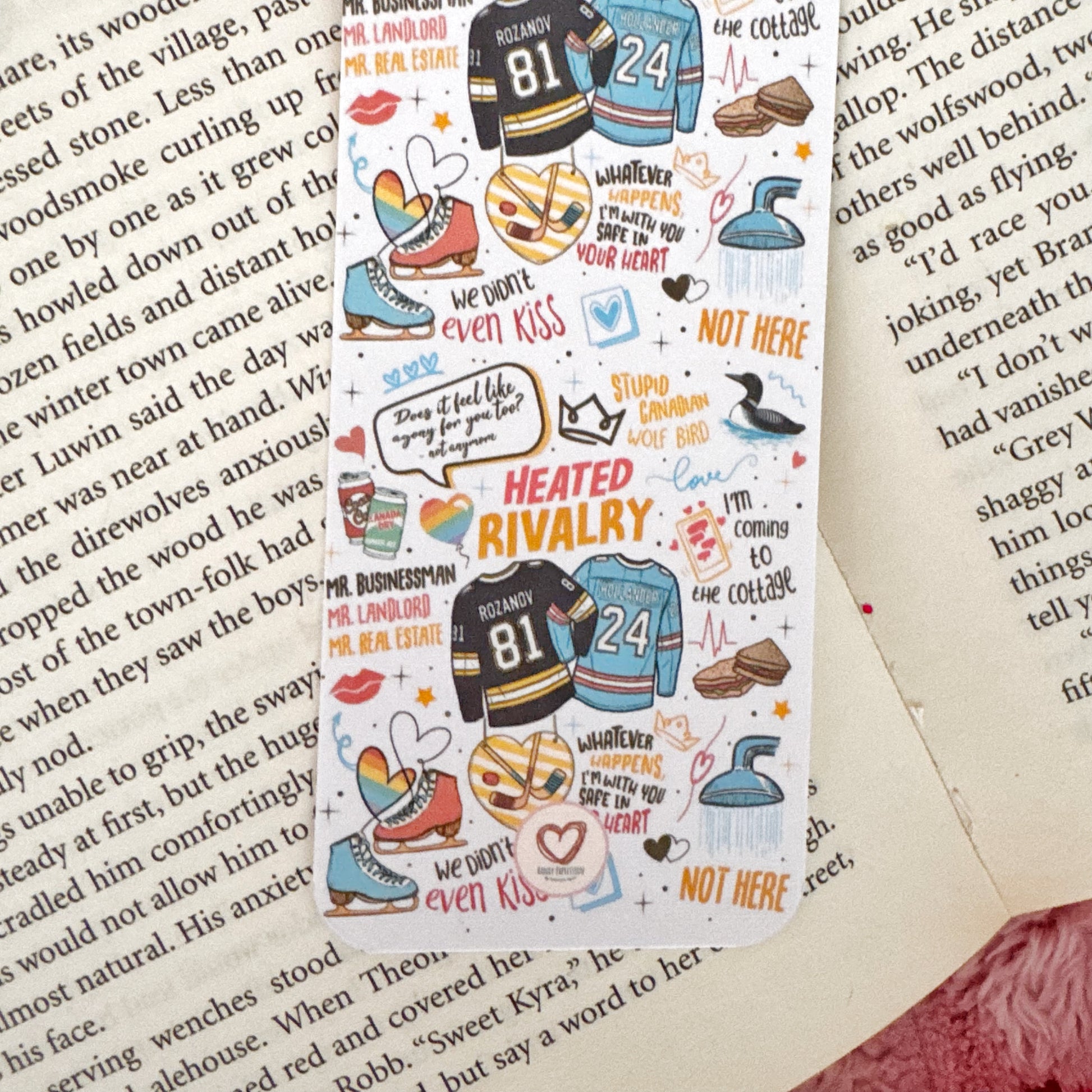 bookish sports romance bookmark 2 x 6 inches