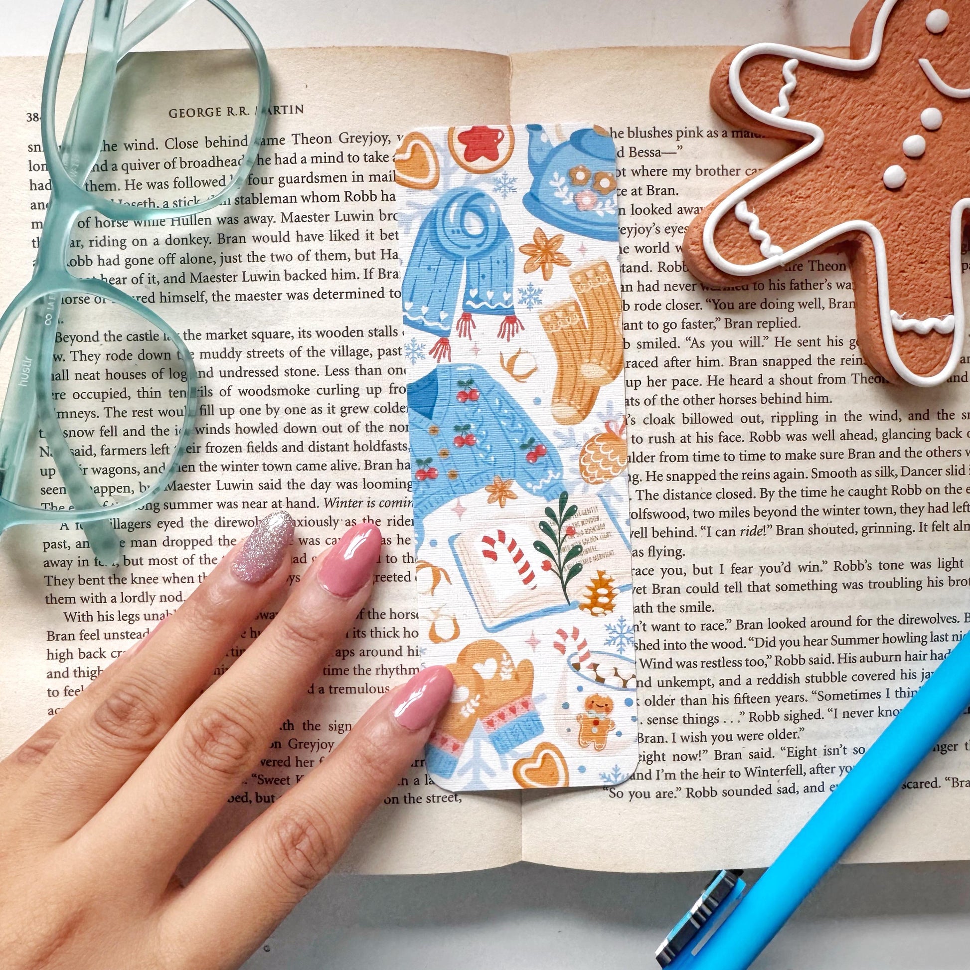 cozy christmas bookmark uk bookish gift