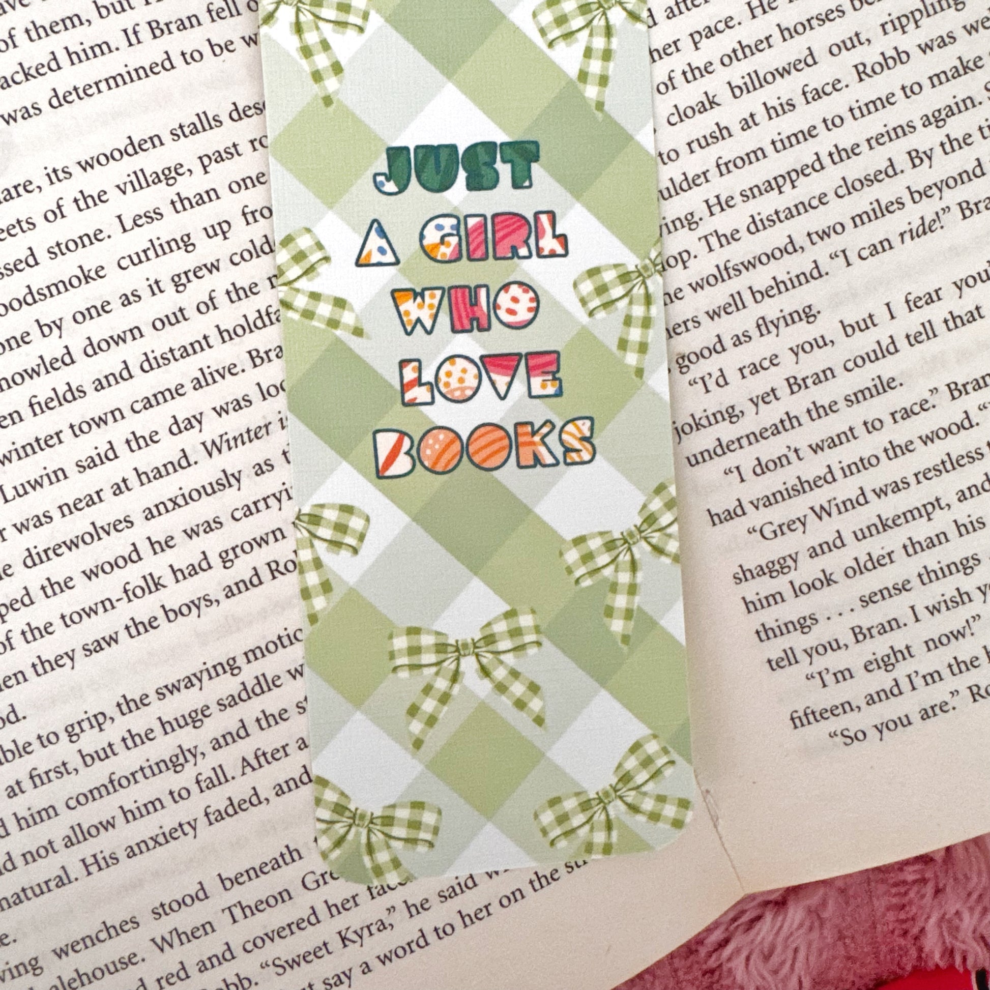 cute green bow bookmark reading accessory