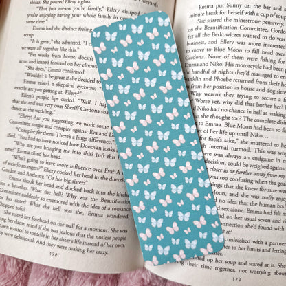 double sided linen butterfly bookmarks