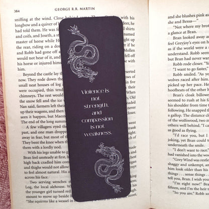 double sided linen fantasy dragon bookmark
