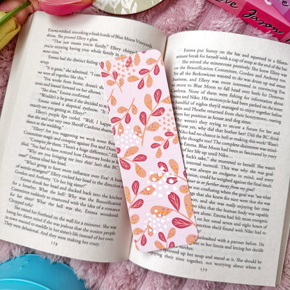 double sided linen floral bookmarks