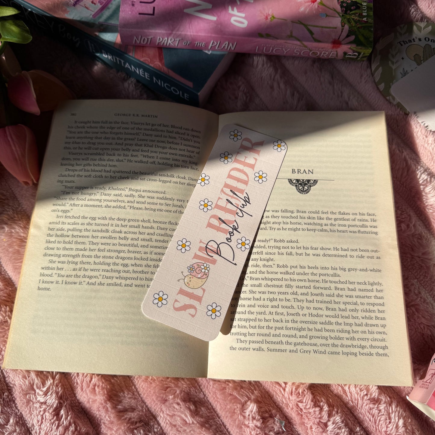 floral linen bookmark 2 x 6 inches daisy theme