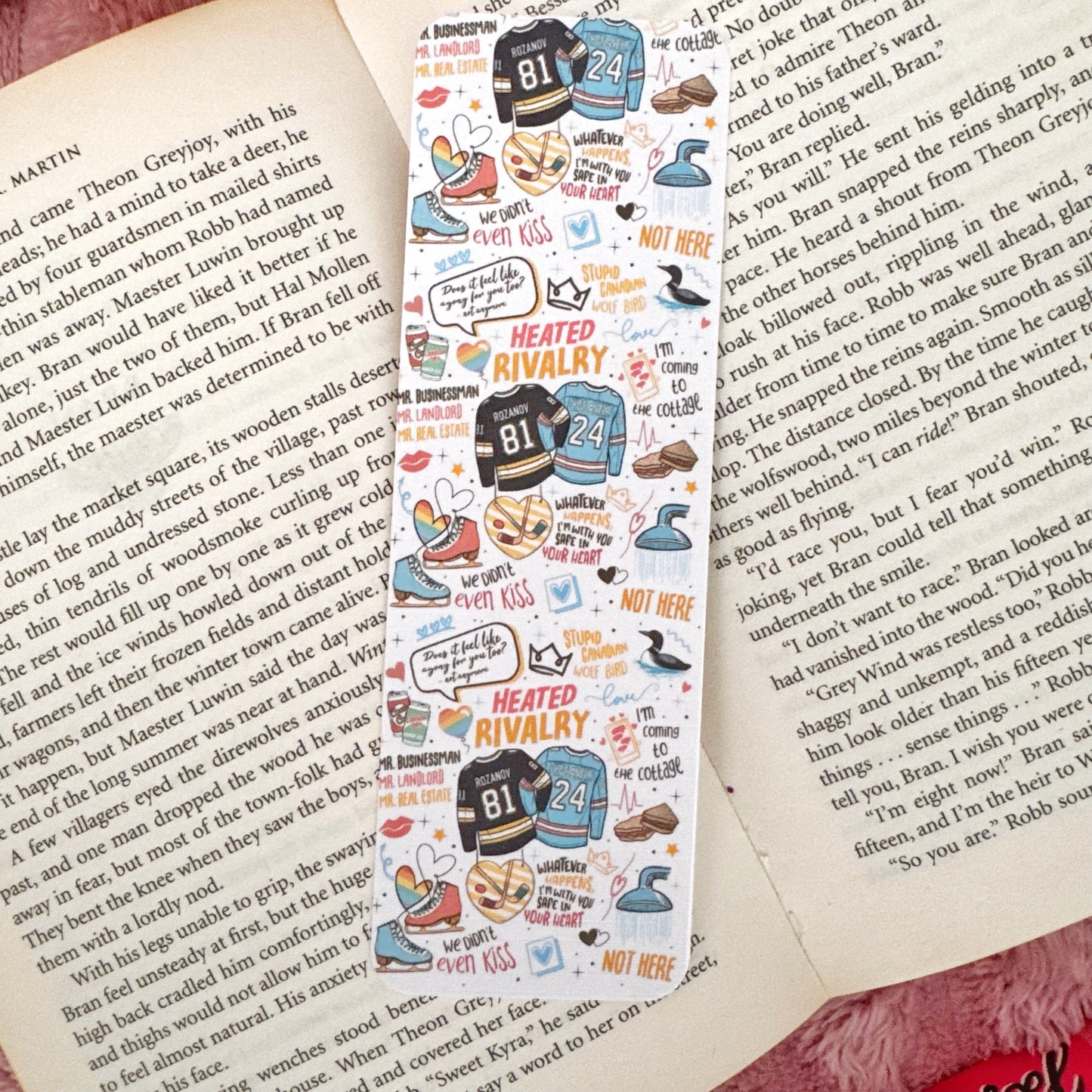 gift for readers hockey romance bookmark