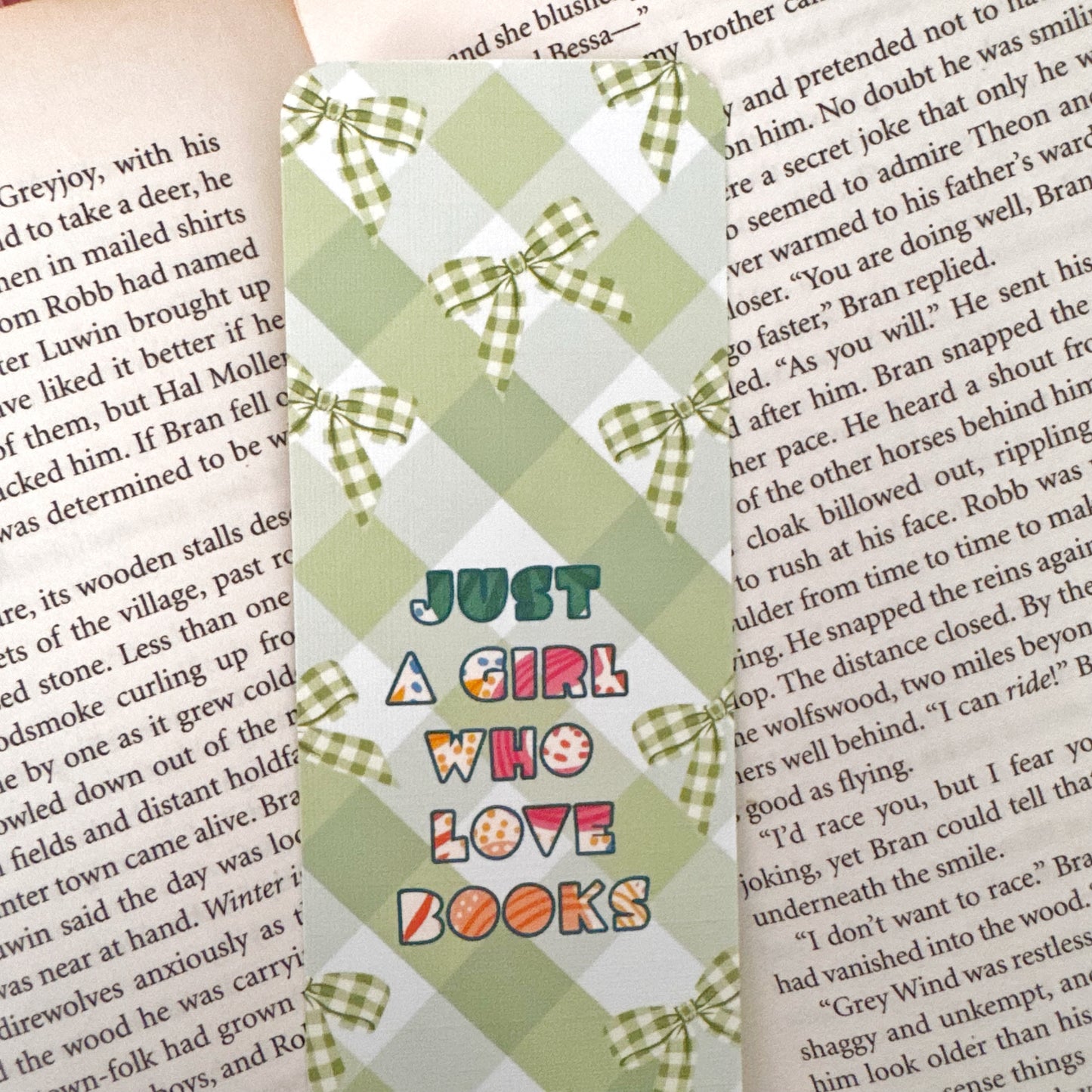 green bow bookish bookmark for readers