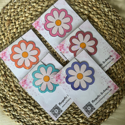 Daisy Flower Holographic laminated Magnetic bookmark for book lovers, Daisy bookmark,Teachers Gift, Bookish Gift, Flower Bookmark,book nerd