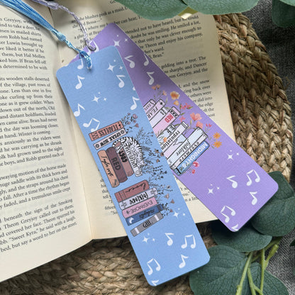 Eras Tour Swiftie Set of 2 Linen Bookmark, Aesthetic Girly Swifty bookmark, TTPD bookmark for book lovers, Music Album bookmark
