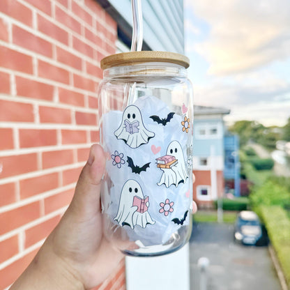 Boo Book Reading Iced Coffee can