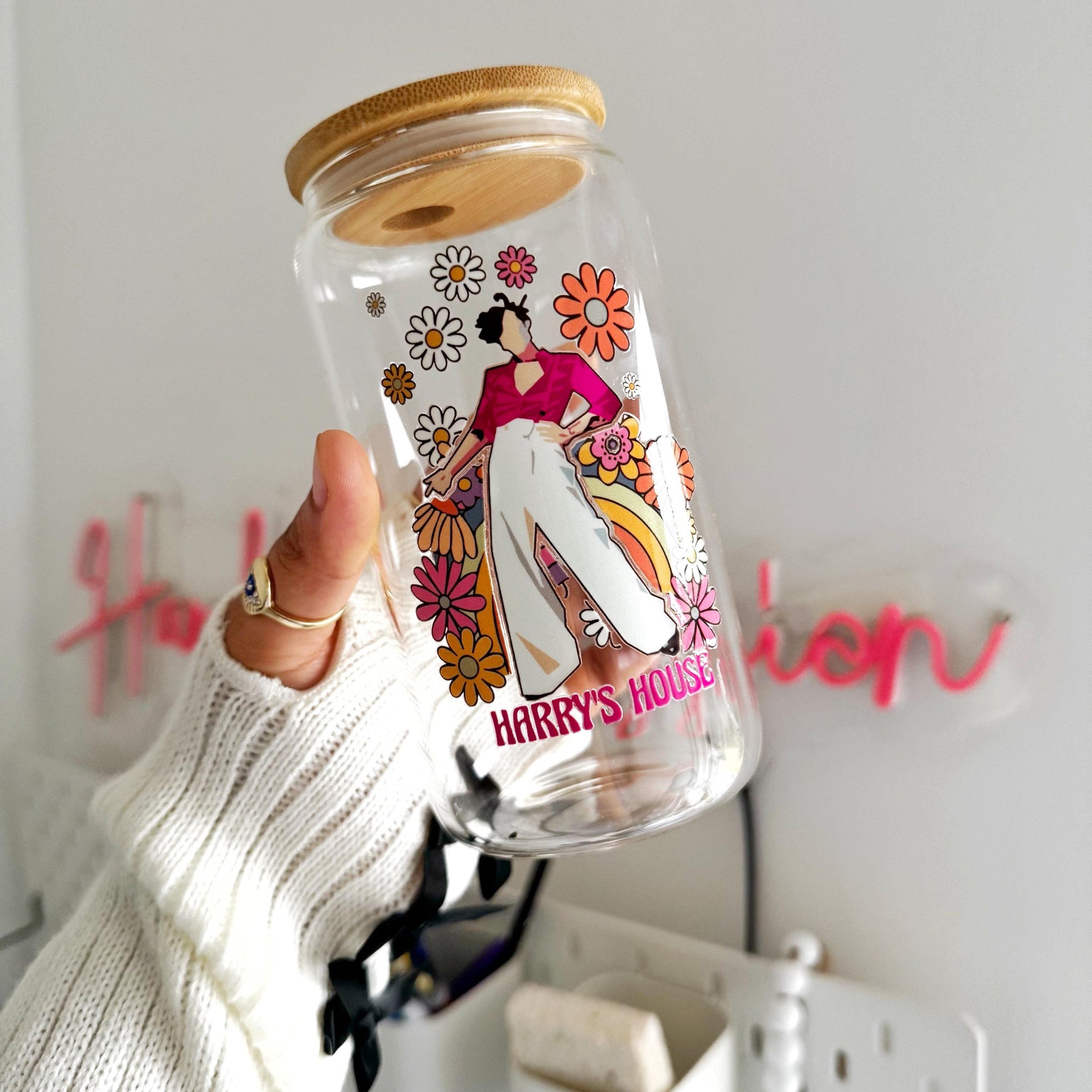 Harry Style Iced coffee glass can