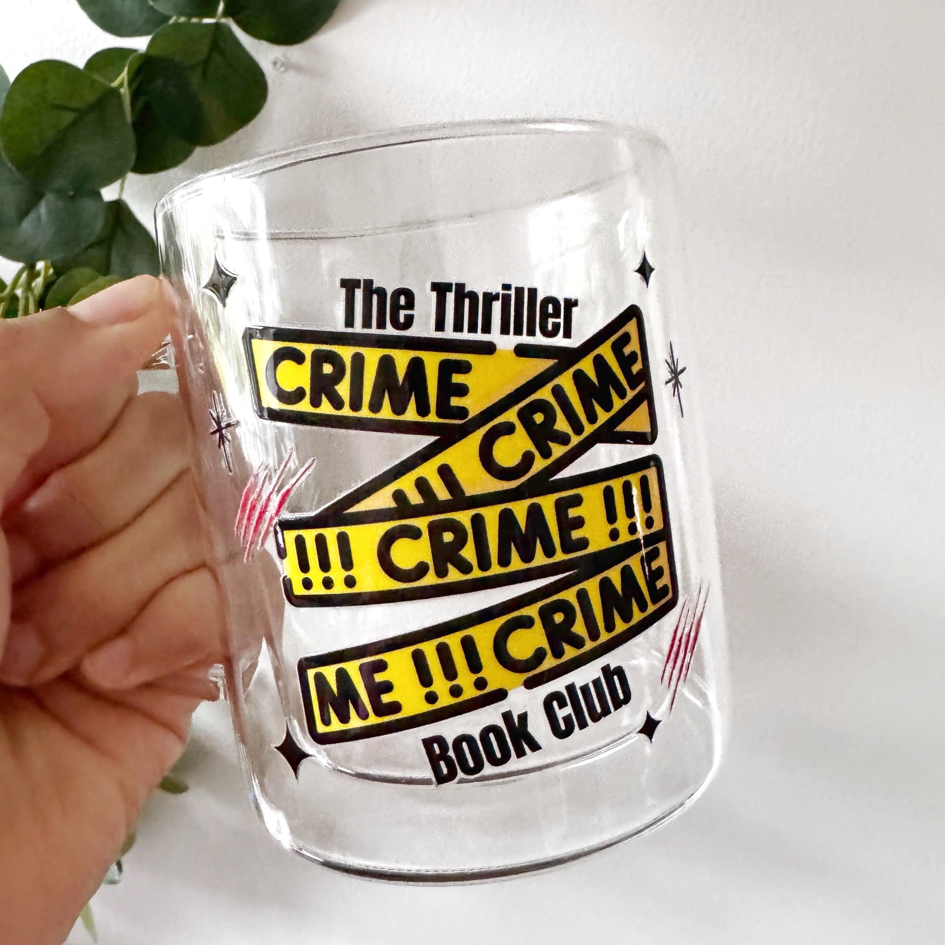 The Thriller Book Club Glass Hot Coffee Mug: Double Walled 13oz