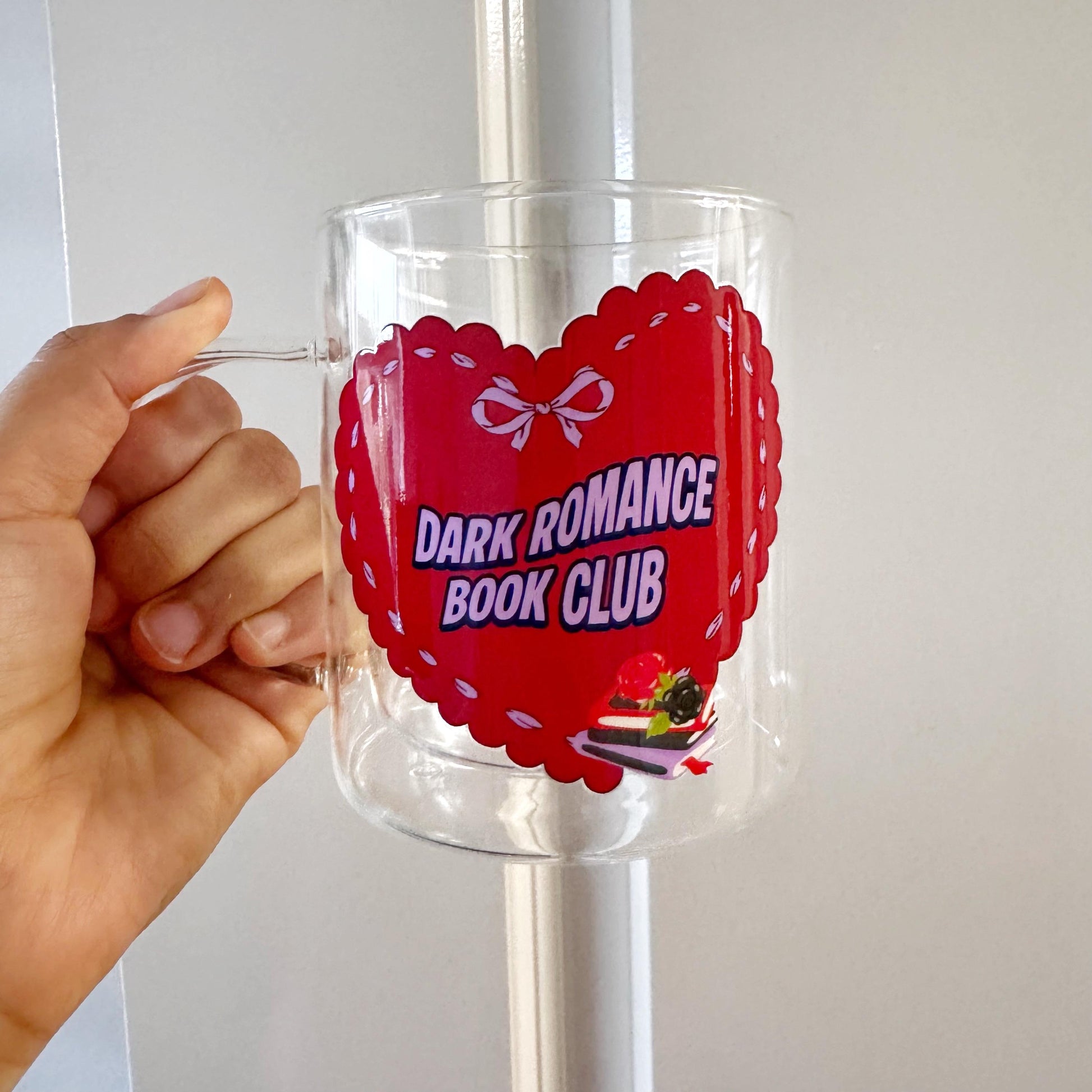 Dark Romance Book Lover Glass Hot Coffee Mug: Double Walled 13oz