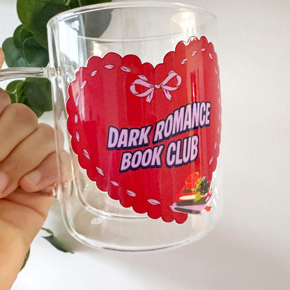 Dark Romance Book Lover Glass Hot Coffee Mug: Double Walled 13oz