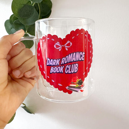 Dark Romance Book Lover Glass Hot Coffee Mug: Double Walled 13oz