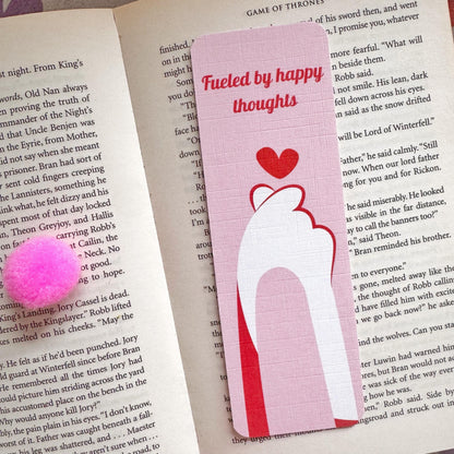 Pink Linen Bookmark Set, Girly Bookish Paper Bookmark