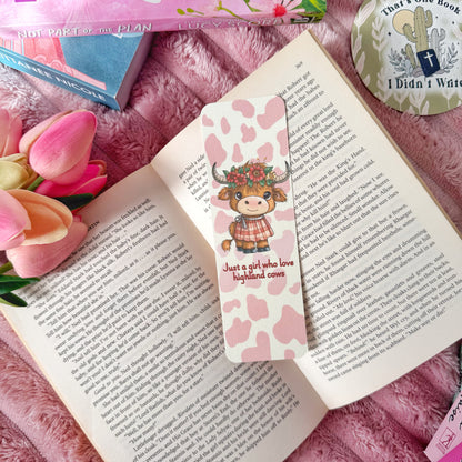 just a girl who loves highland cows bookmark