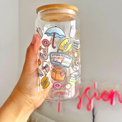 Luke’s Diner inspired iced coffee glass cup