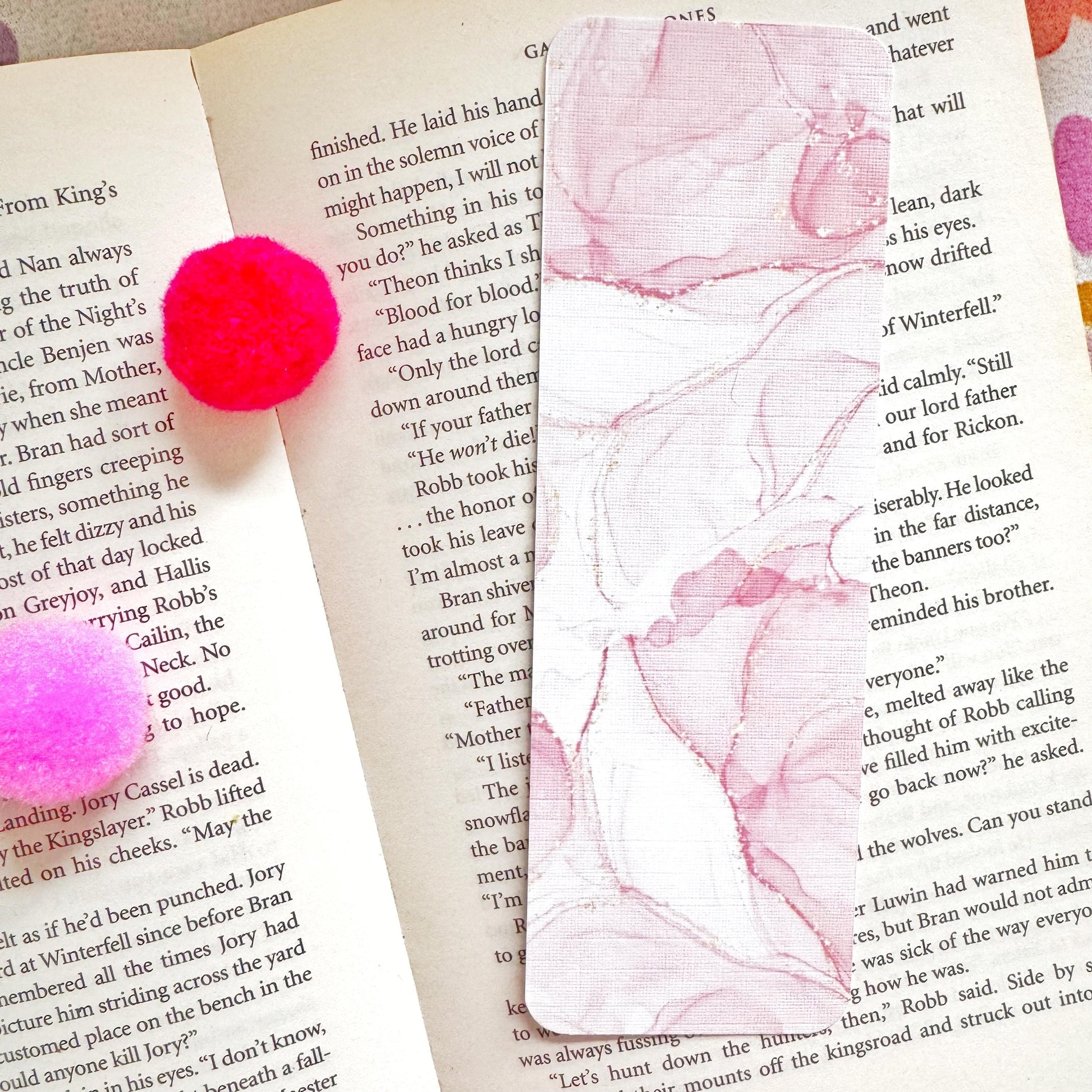 marble design romantic paper bookmark for book lovers