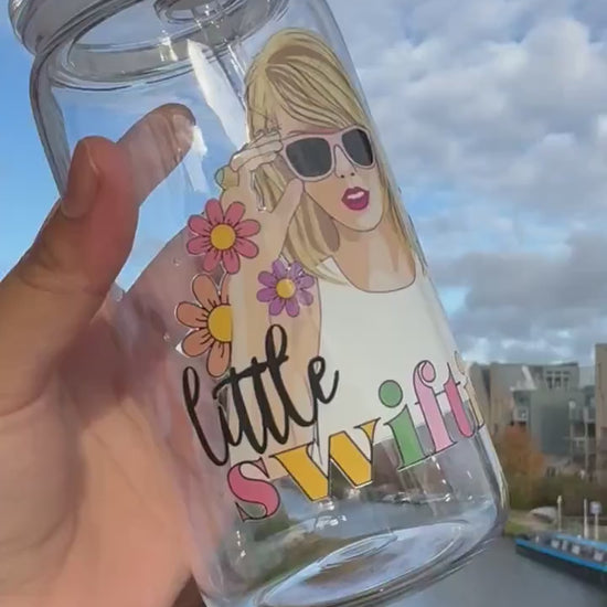 Little Swiftie Cold cup , Swiftie 16oz  Acrylic mug  with acrylic Lid and plastic Straw,Tswift Mug, kids cold Cup ,Tswift Fan Gift