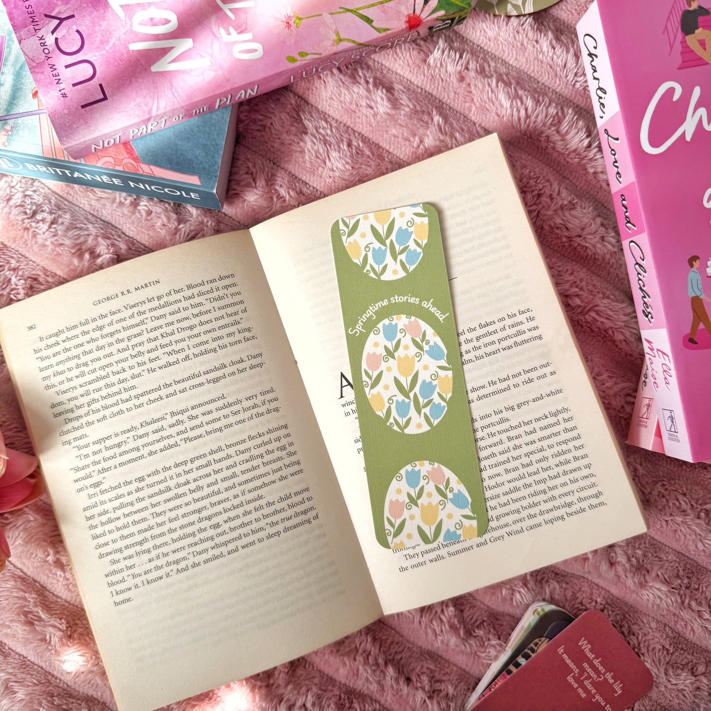 spring aesthetic bookish bookmark 2 x 6 inches