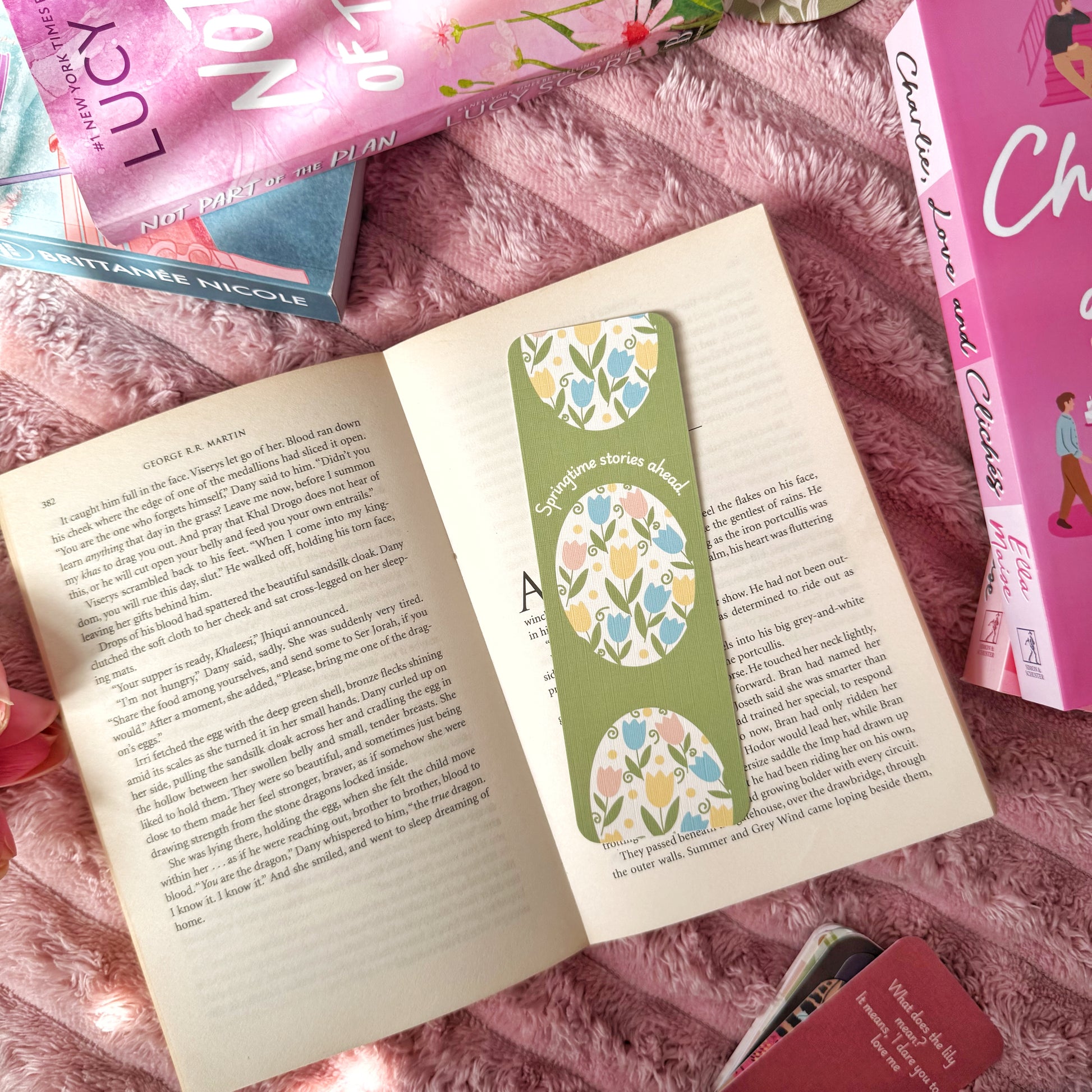 spring aesthetic bookish bookmark 2 x 6 inches