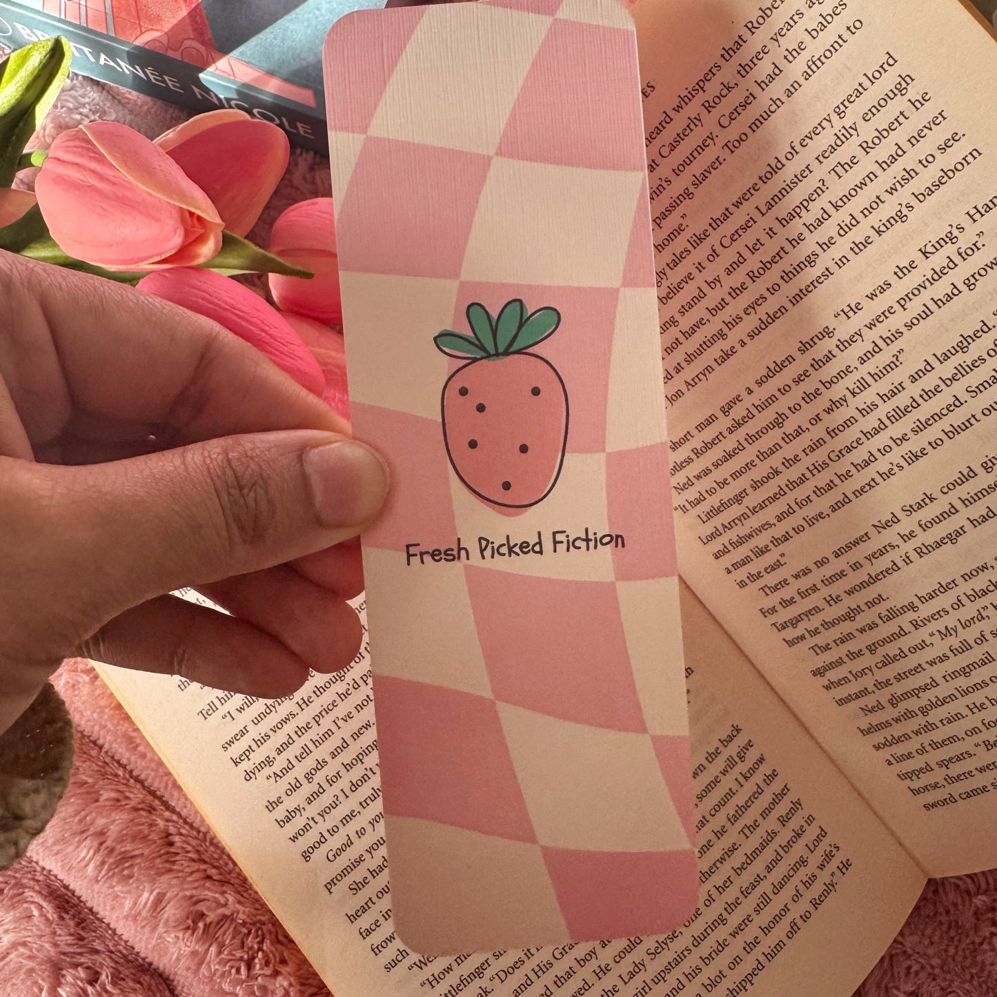 summer fruit bookmark strawberry design for readers